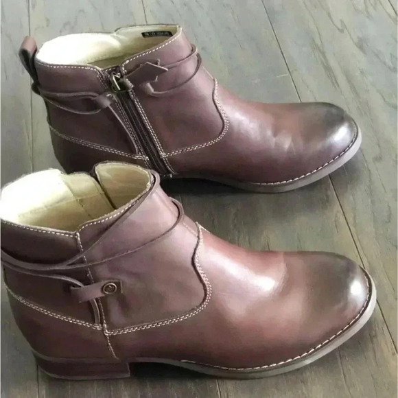 NWOT Spenco Durango Leather Ankle Boots, zip side, French Roast Brown - Size 7.5 - Picture 2 of 9